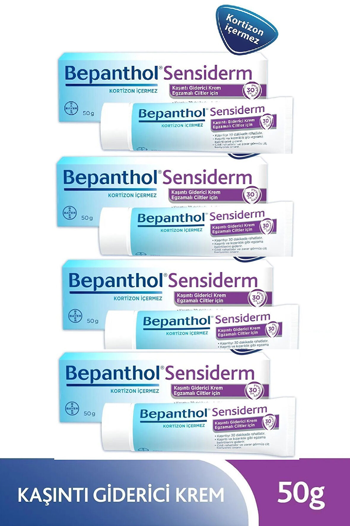 Bepanthol Sensiderm Kaşıntı Giderici Krem 50 gr 4'lü Paket