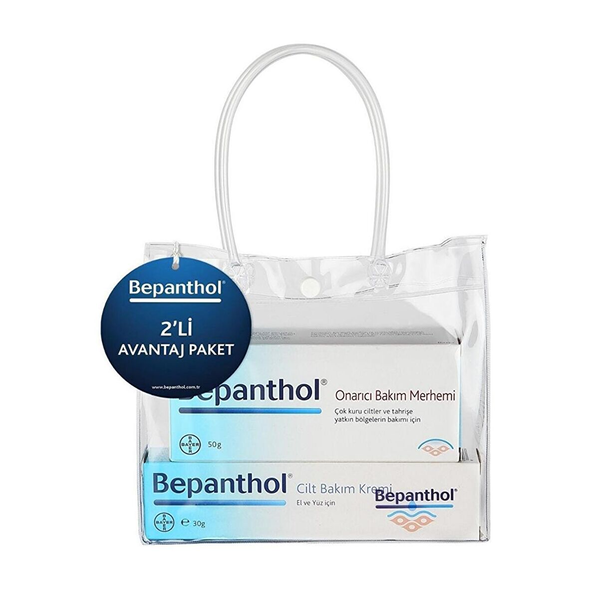 Bepanthol Onarıcı Bakım Kremi 50gr+Cilt Bakım Kremi 30gr Set