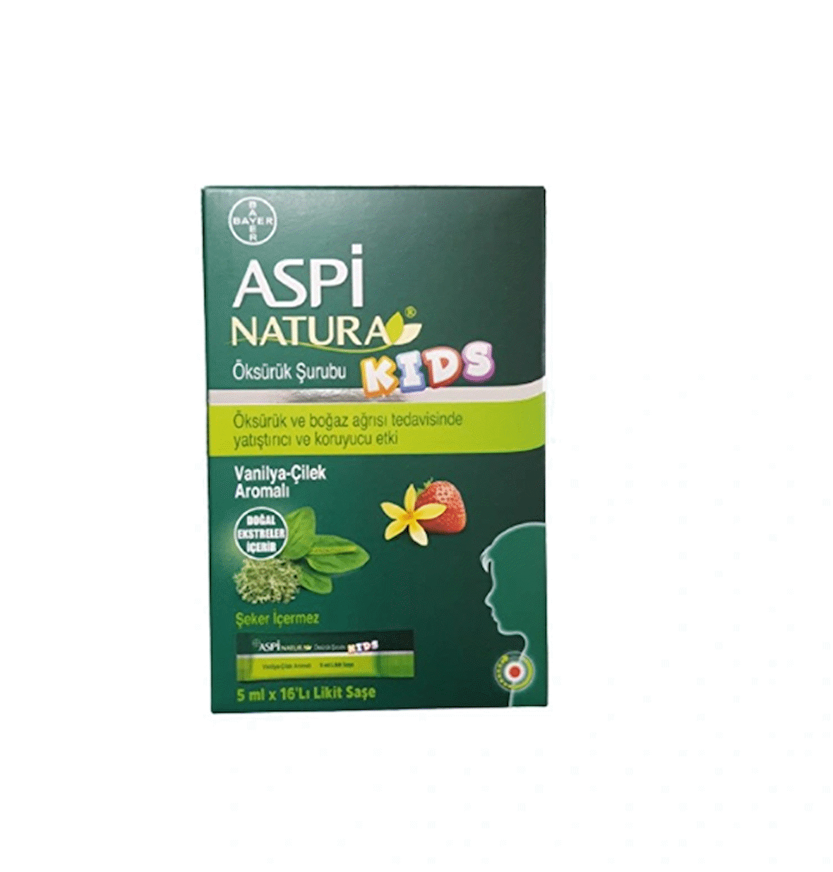 Aspi NATURA Kids 5 mlx16 Likit Saşe(Vanilya-Çilek Aromalı)