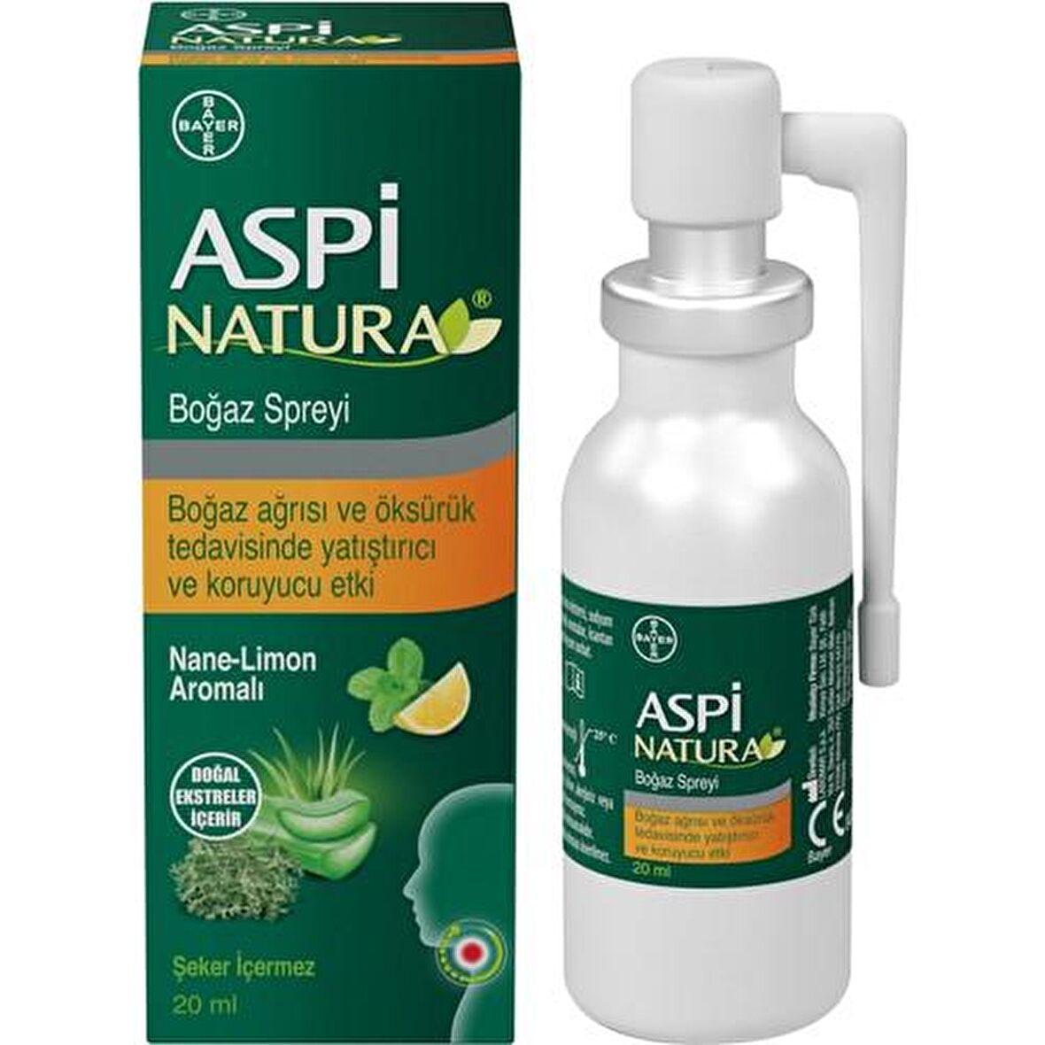 Aspinatura Boğaz Spreyi Nane Limon Aromalı 20 ml