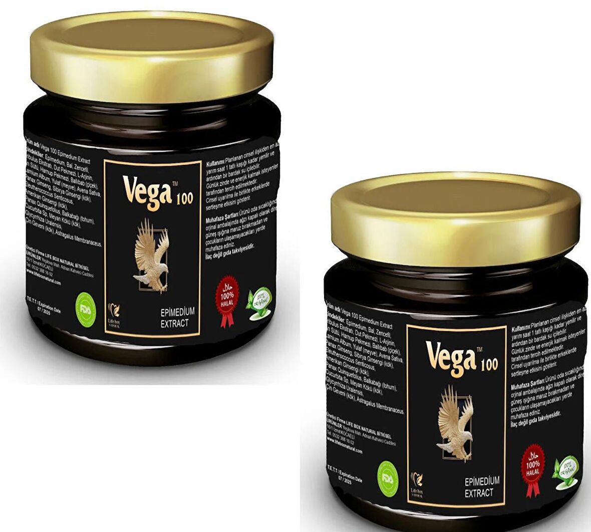 Vega 100 Ginseng Ve Tonkatali Macunu 230gr 2 ADET