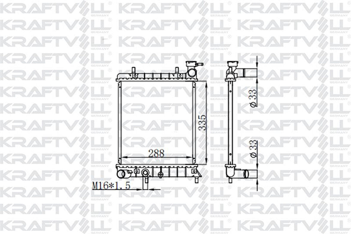 Hyundaı Motor Su Radyatoru Hyundaı Accent 1,3 1,5 00 05 Manuel (335*288*16) Brazıng (mt) - Kraftvoll 08040037