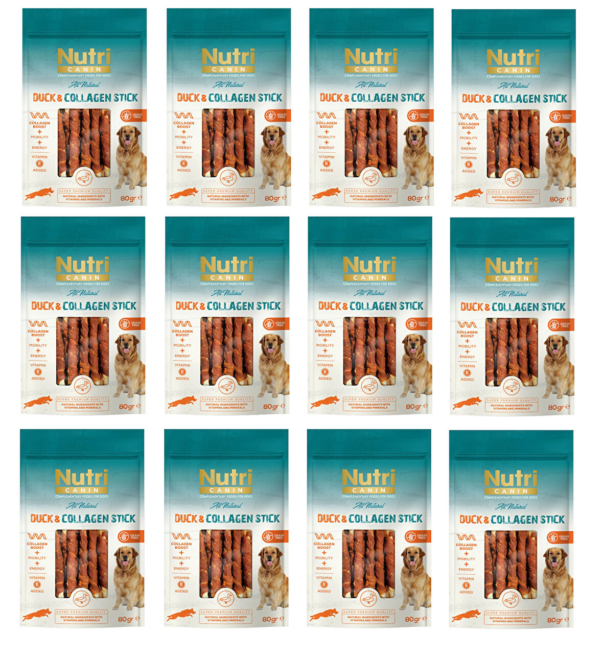 Nutri Canin Ördek Eti Sargılı Kolajen Çubuk Tahılsız Köpek Et Ödülü 80 Gr. X 12 Adet