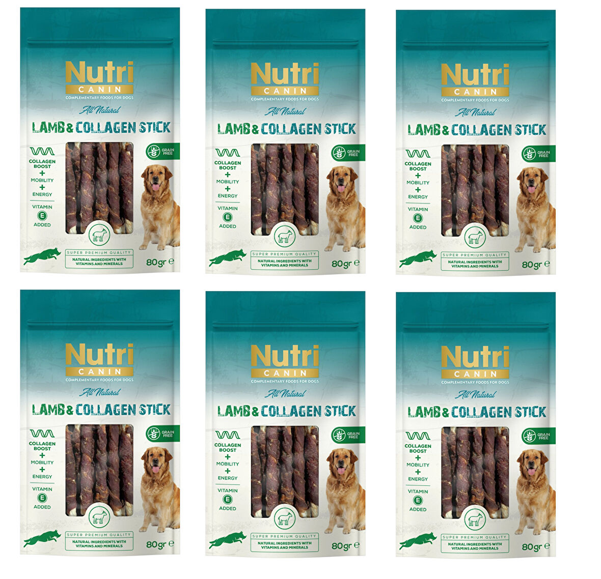 Nutri Canin Kuzu Eti Sargılı Kolajen Çubuk Tahılsız Köpek Et Ödülü 80 Gr. X 6 Adet