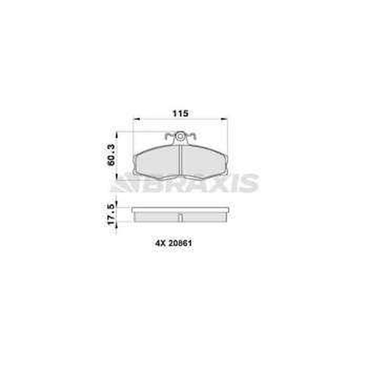Ford On Fren Balatası Favorıt 1.3 (82>97) Felicia 1 / 2 (1.3 / 1.6 / 1.9) 94>02 Caddy II 1.6 / 1.9 96>00 - Braxıs Aa0129