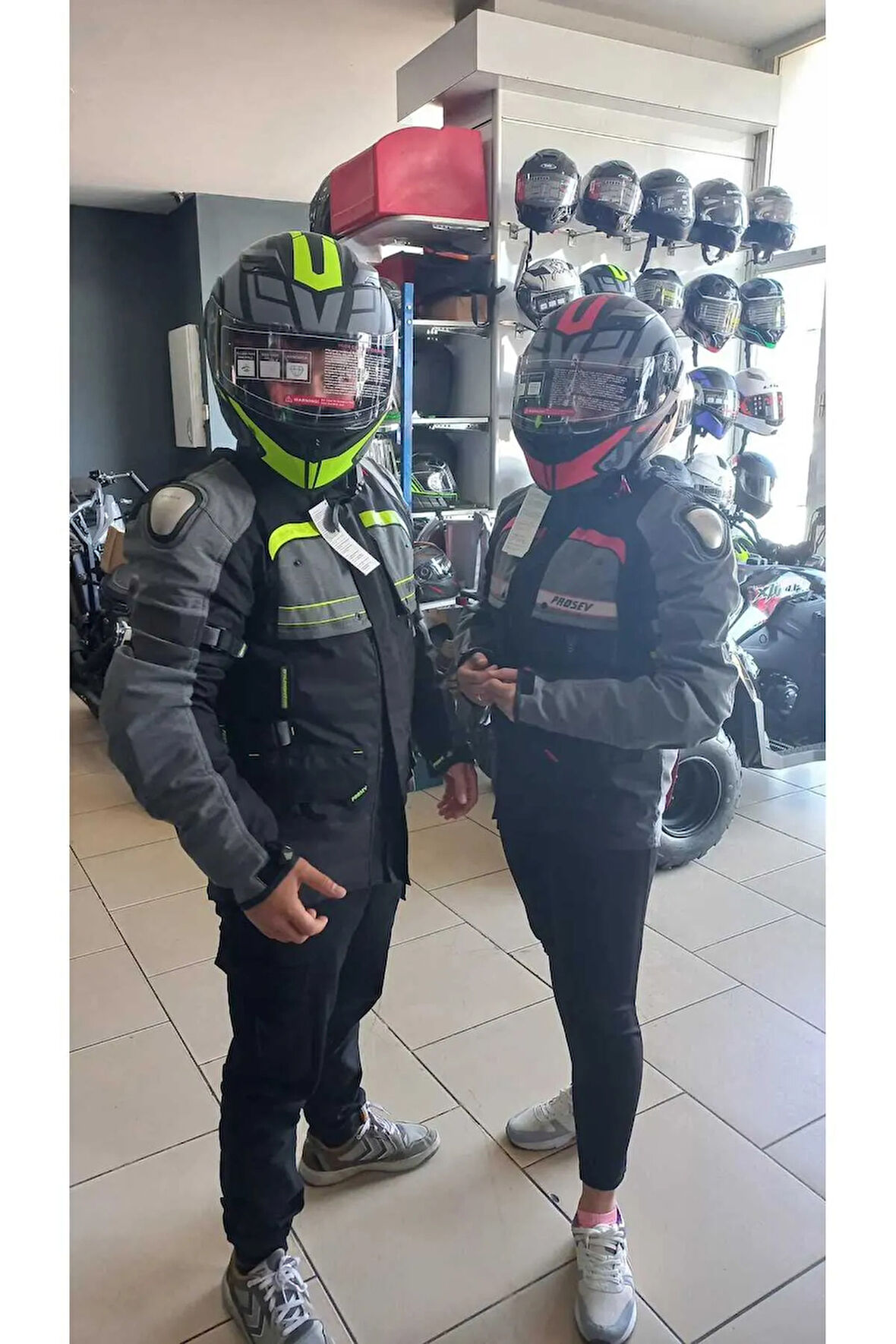 At2202 Long 4 Mevsim Motosiklet Montu Yeşil Gri