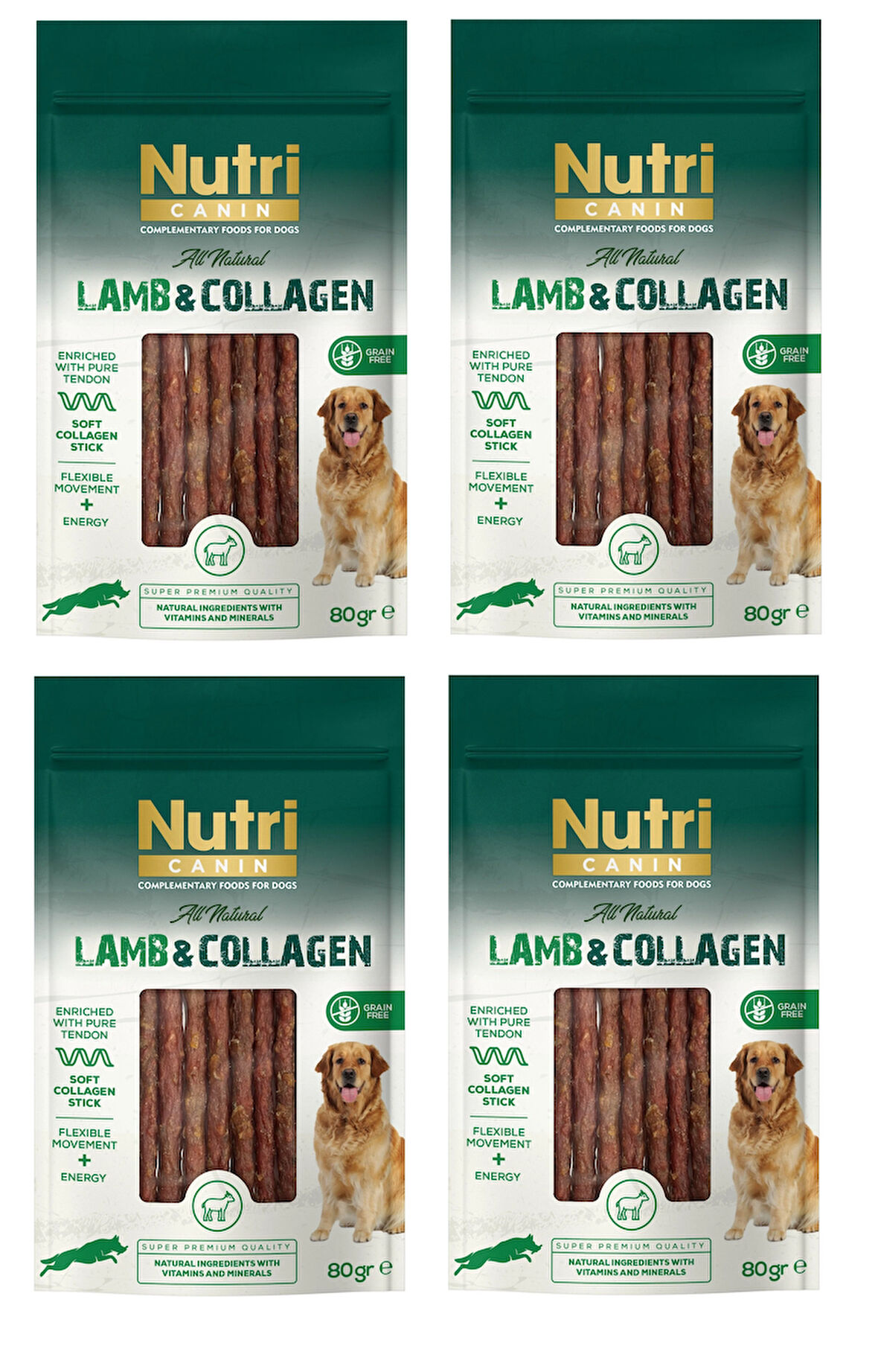 Nutri Canin Kuzu Etli ve Kolajenli Tahılsız Köpek Et Ödülü 80 Gr. X 4 Adet