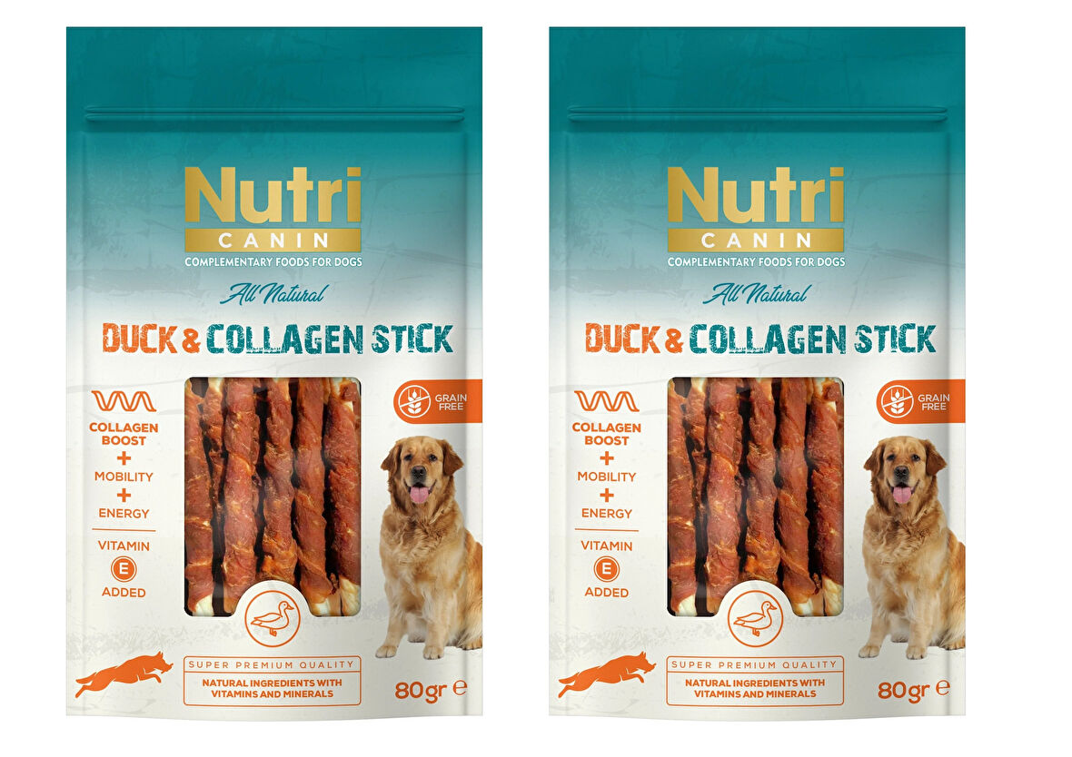 Nutri Canin Ördek Eti Sargılı Kolajen Çubuk Tahılsız Köpek Et Ödülü 80 Gr. X 2 Adet