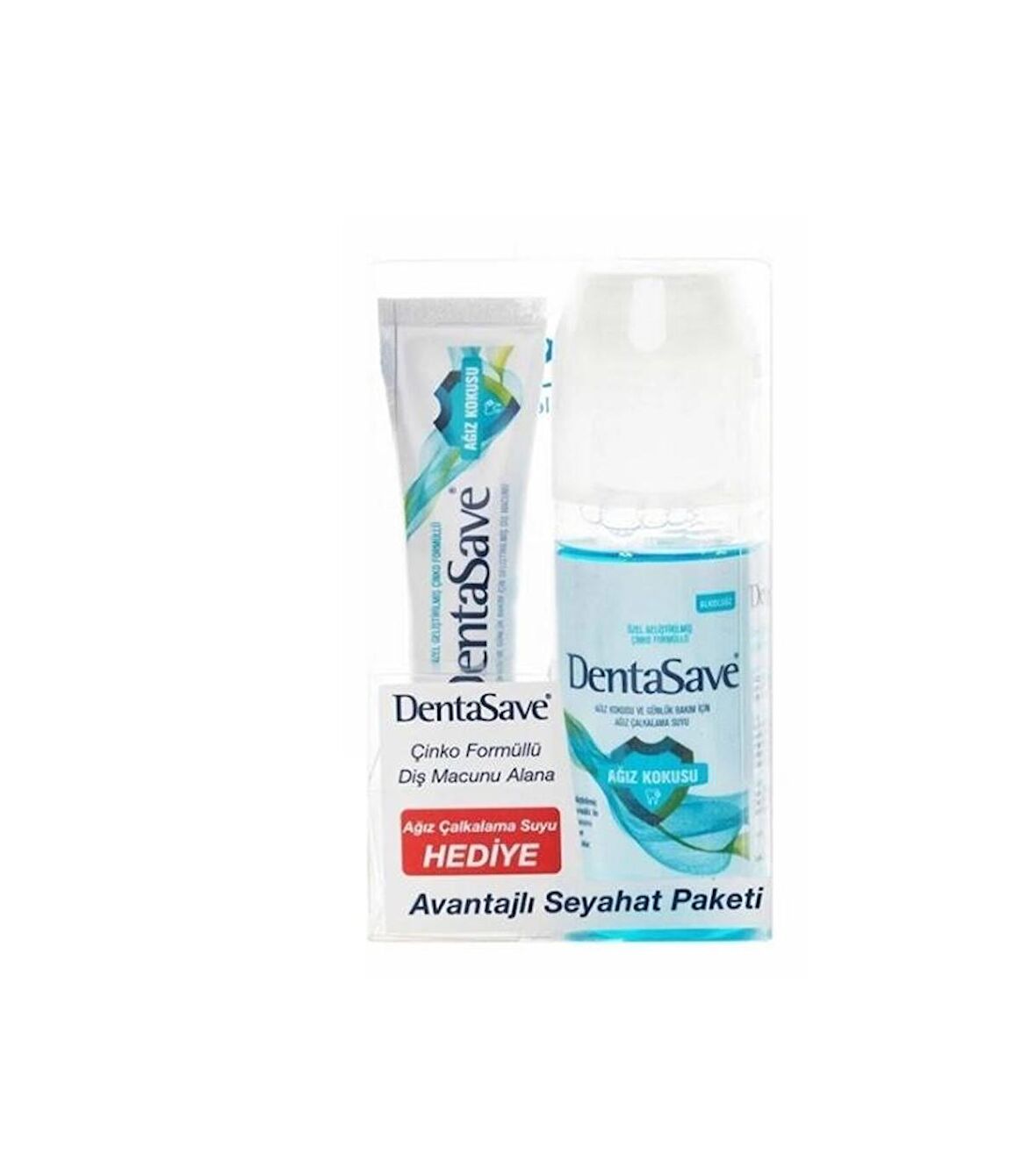 Dentasave Seyahat Paketi Çinko Diş Macunu 15ml + Alkolsüz Ağız Çalkalama Suyu 95ml  8699580650426