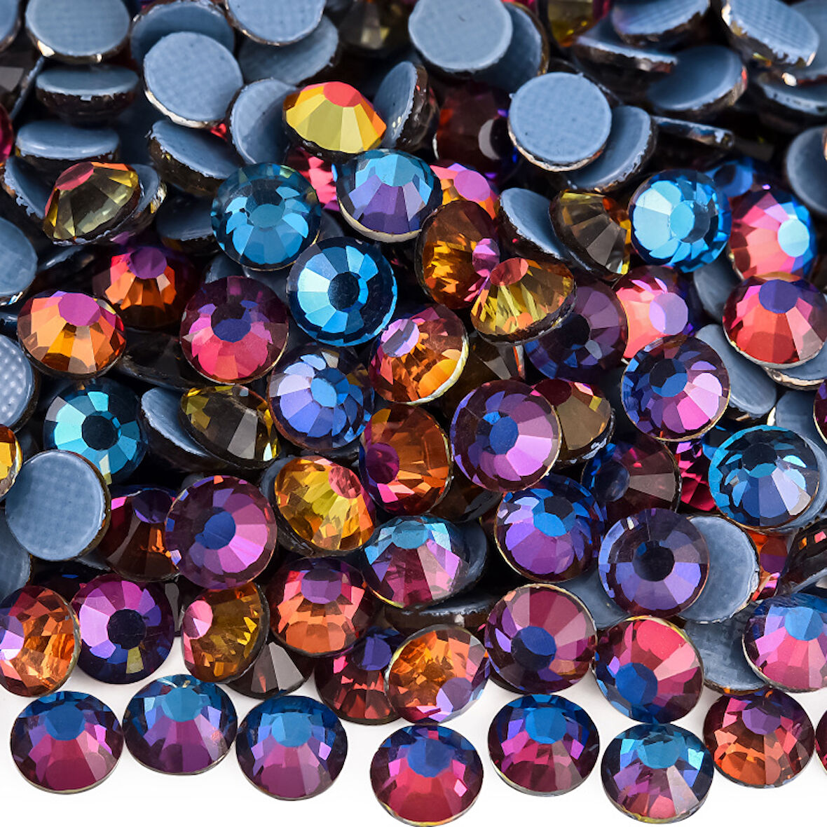 Gymo Premium Kalite Altı Düz Ütü İle Yapışan (Hotfix) Kristal Taş SS20 (4.6-4.8mm) Blue Volcanic (720 Adet)