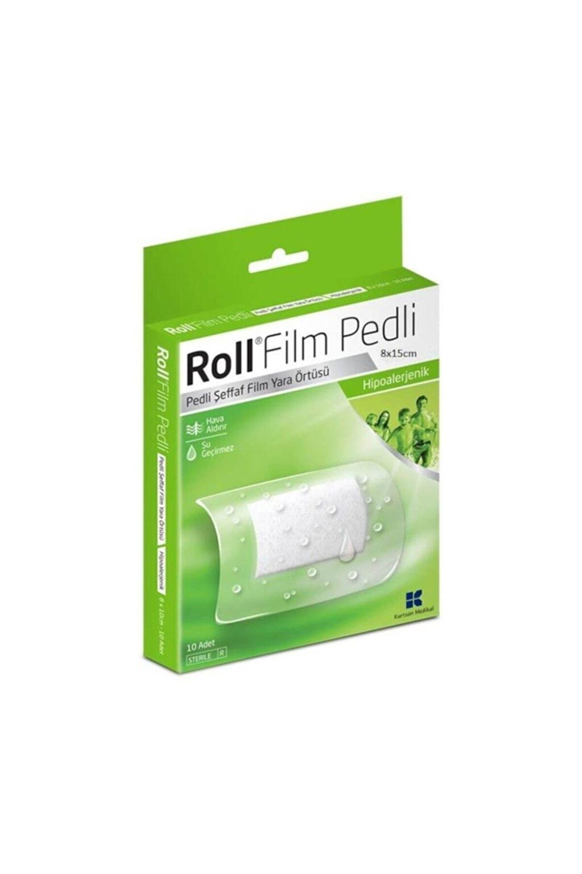 Film Pedli 8 x 15 Su Geçirmez Steril Yara Örtüsü 10 Adet