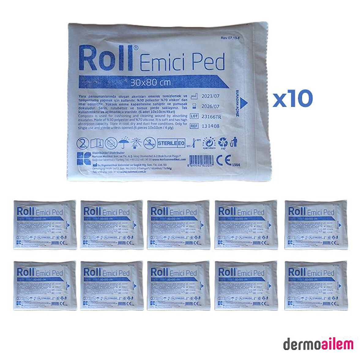 Roll Emici Yara Pedi 30x80 cm 10 Adet