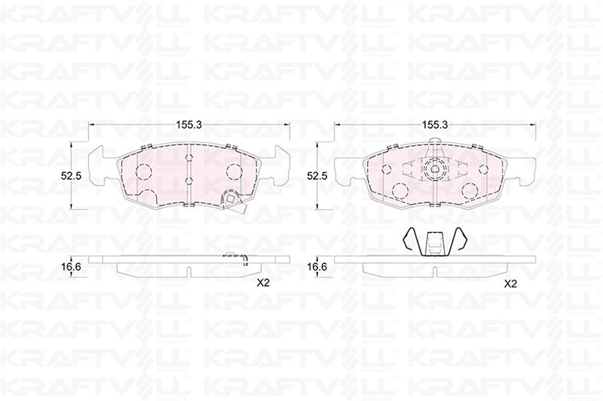 Opel On Fren Balatası 14 Jant Corsa E 14 > Adam 13 > - Kraftvoll 07010333