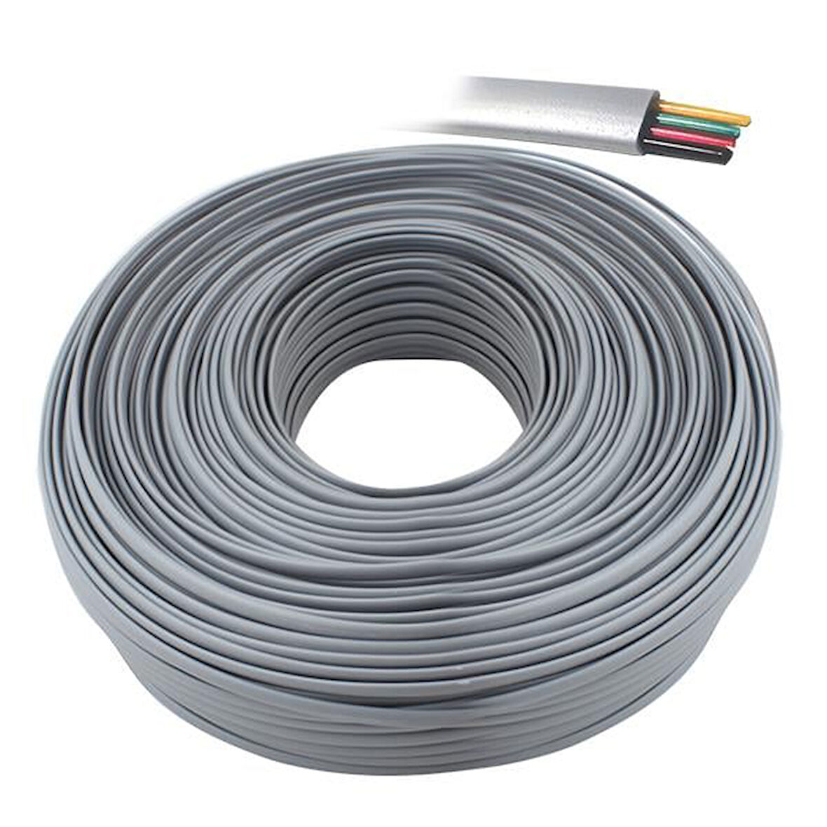 Ayt Telefon Hat Kablosu 4'lü Flat Köken 100 Metre Slim Kablo