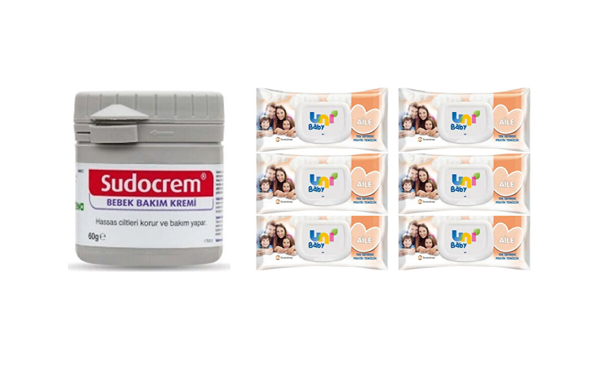 Bebek Bakım Seti | Sudocrem 60g + Uni Baby Islak Mendil 6x90’lı