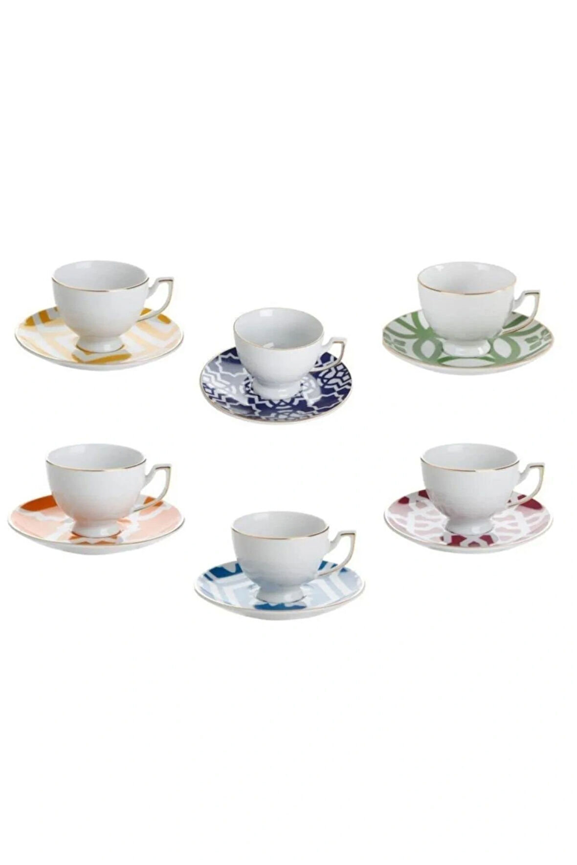 Porland Morocco Karışık Çay Fıncan Tk 6,lı