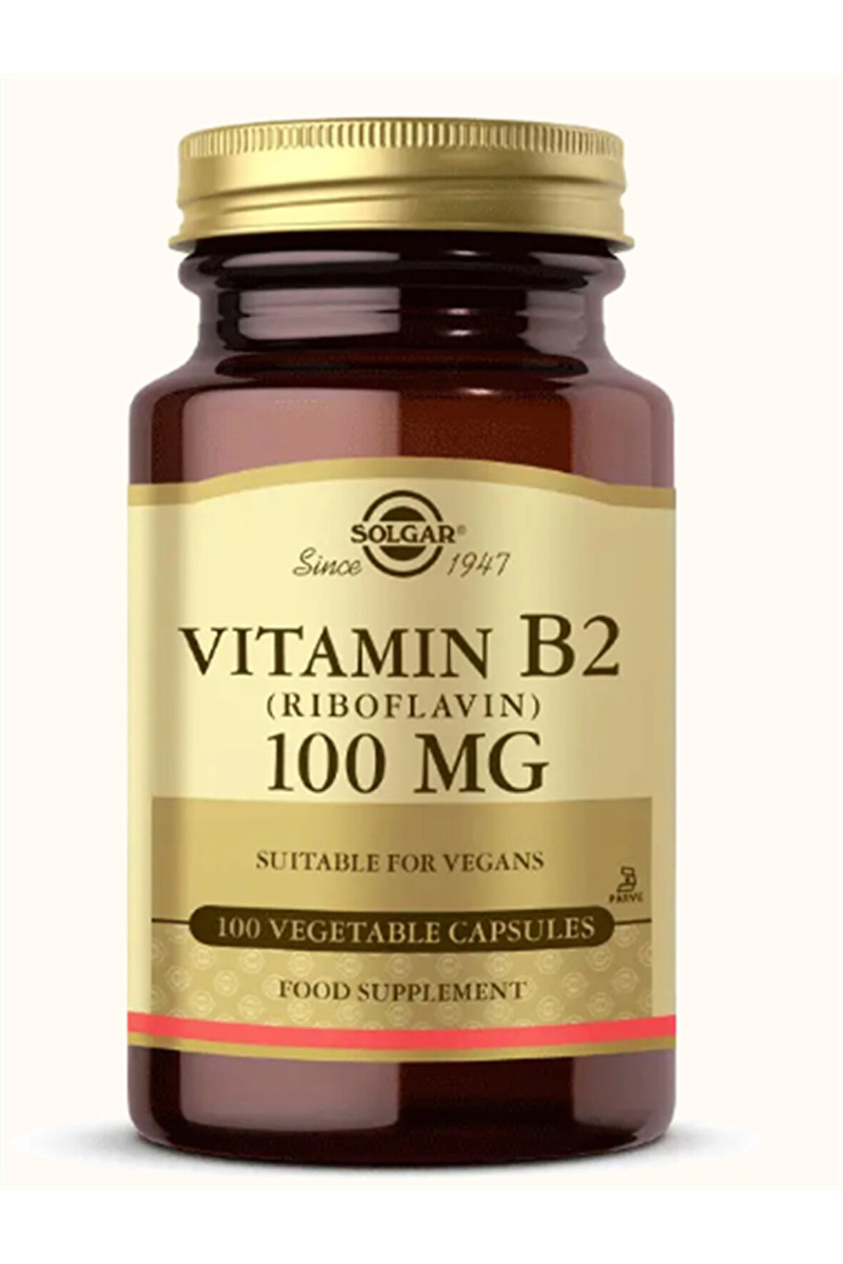 Solgar Vitamin B2 Riboflavin 100 mg 100 Kapsül