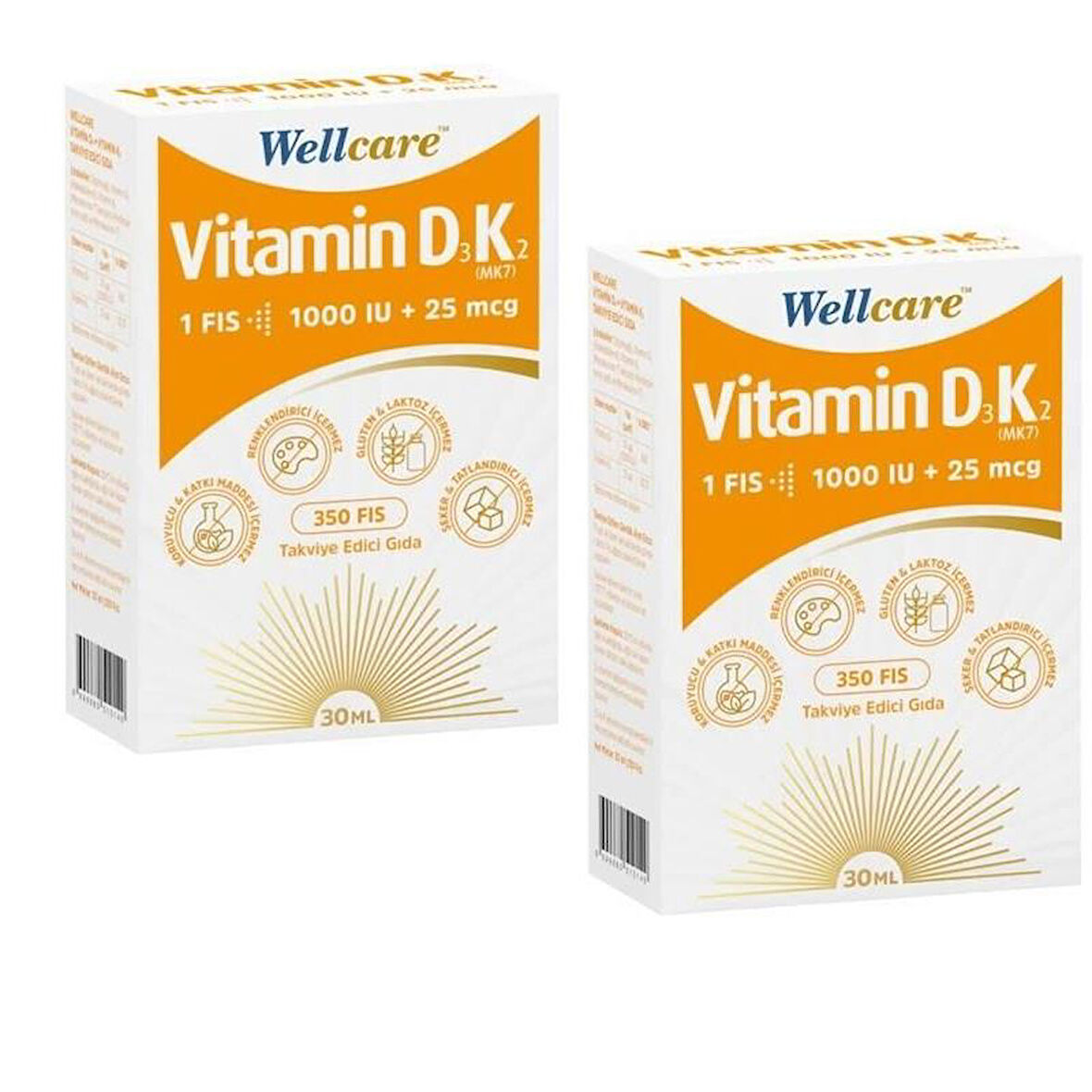 Wellcare Vitamin D3K2 Sprey 30 ml 2li Paket