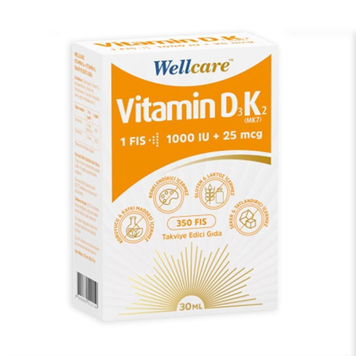 Wellcare Vitamin D3-K2 1000 IU 30 ML Sprey 10149