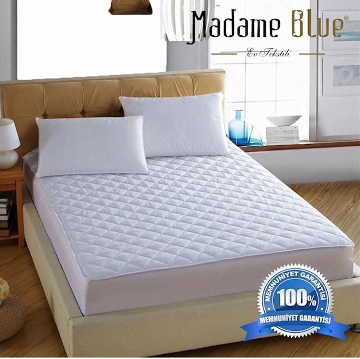 Madamra Kapitone 150 x 200 Su Geçirmez Alez Beyaz