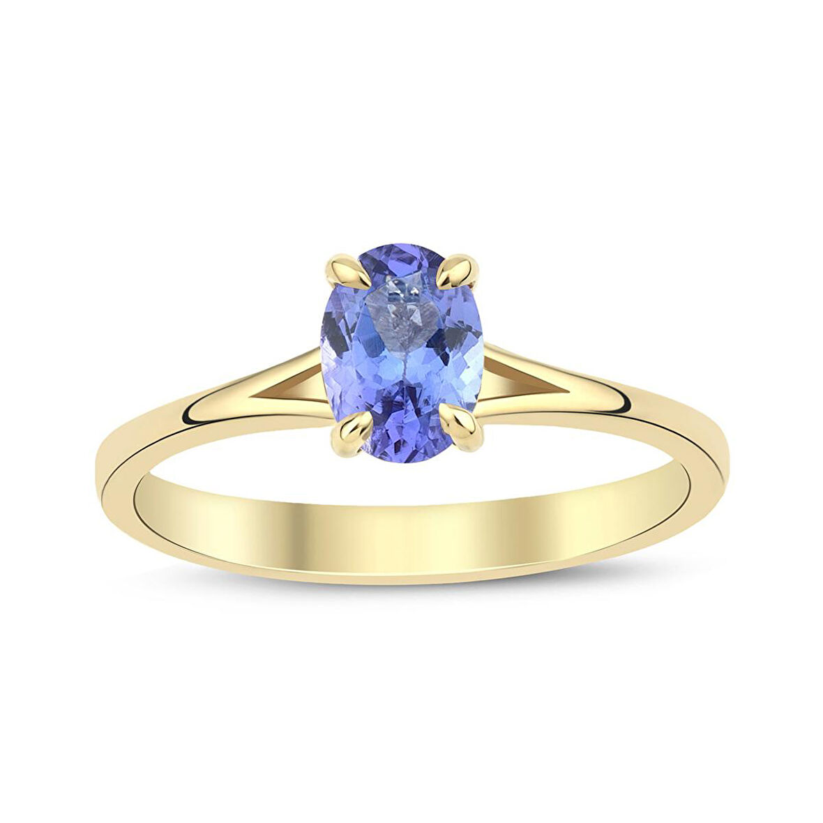 Tanzanite Oval Tektaş Yüzük