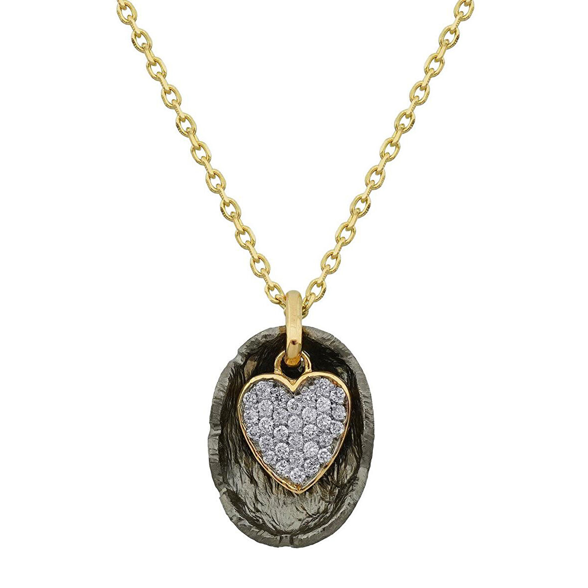 Tasarım Pırlanta Kalp Kolye