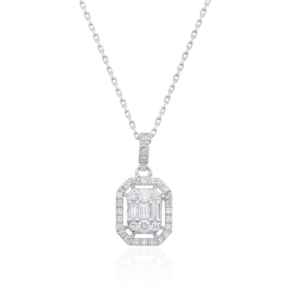 Pırlanta Baget  Kolye /0.27ct
