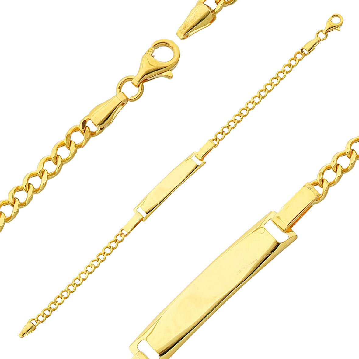 Altın Gurmet Çocuk Künye Bileklik