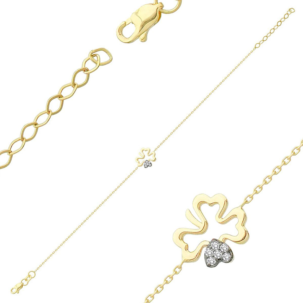 Pırlanta Yonca Bileklik