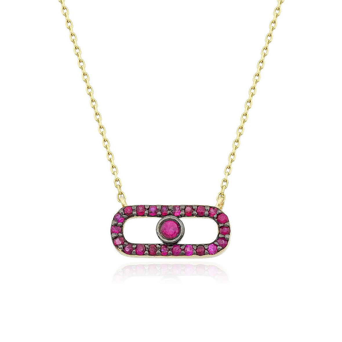 İris Yakut Geometrik Kolye