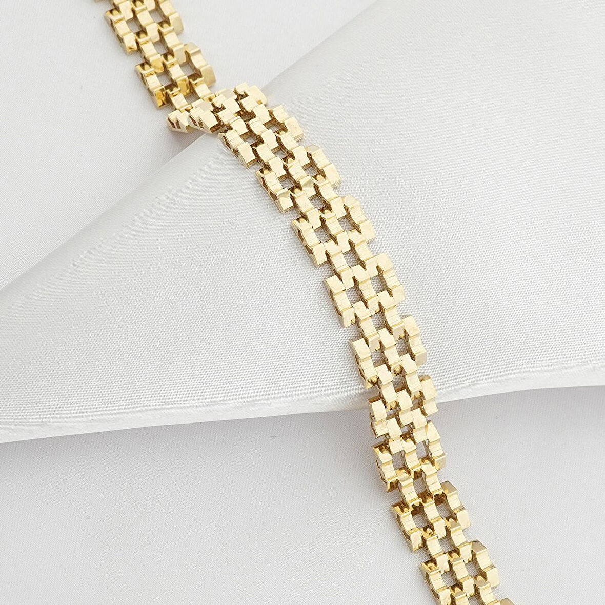 Mozaik Prizma Altın Bileklik-14 Ayar