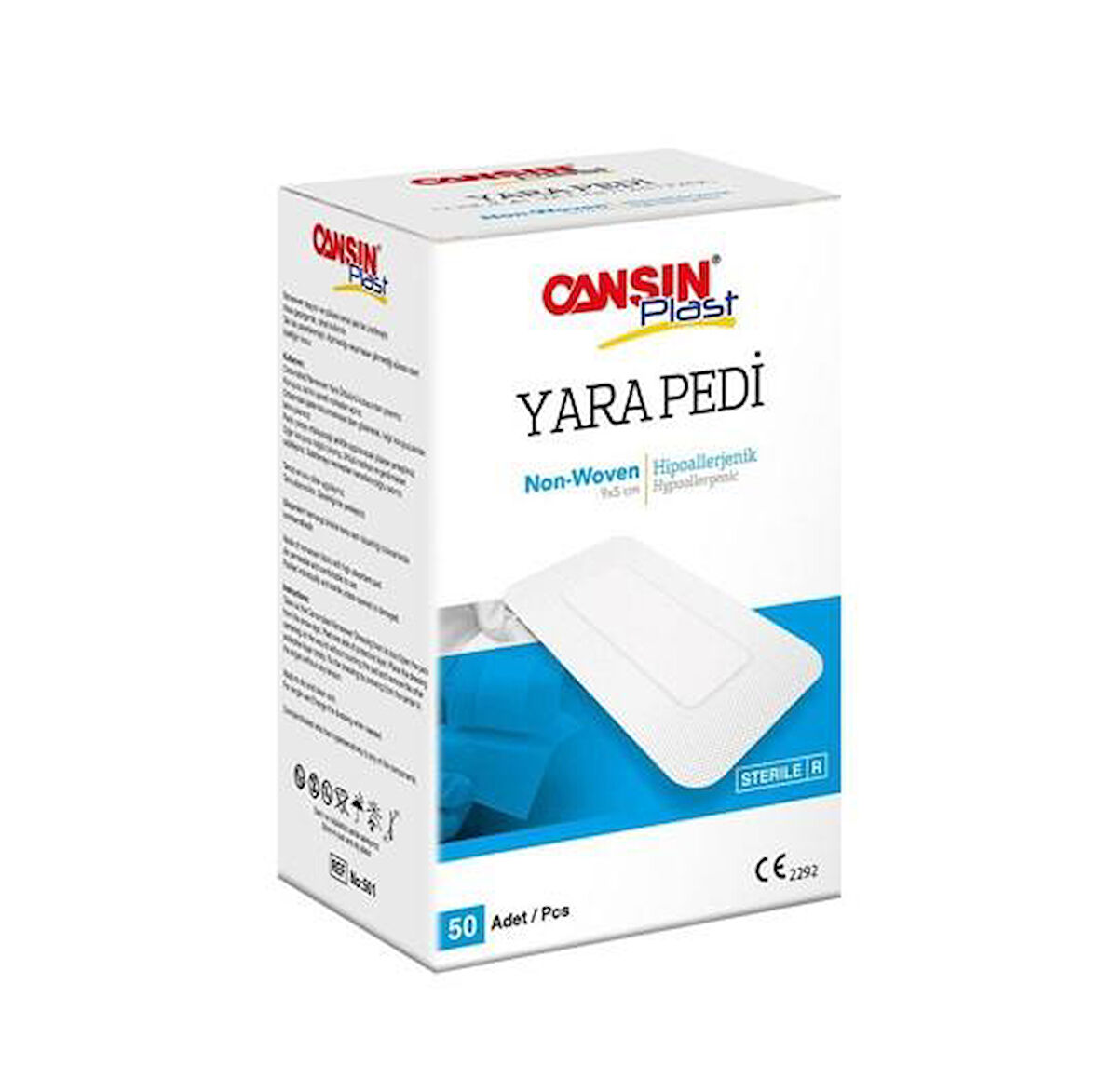 CANSINPLAST 9 CM X 5 CM NON WOVEN YARA PEDİ 501