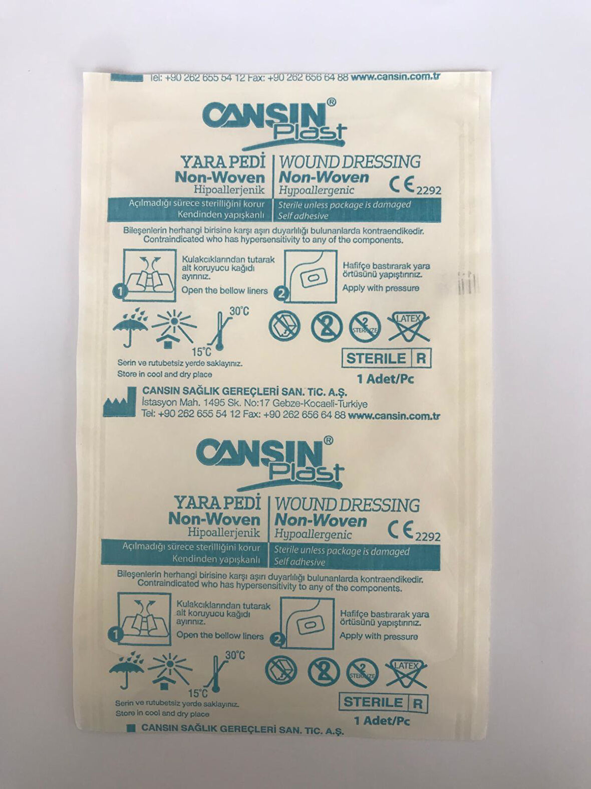 CANSINPLAST 9 CM X 15 CM NON WOVEN YARA PEDİ 503