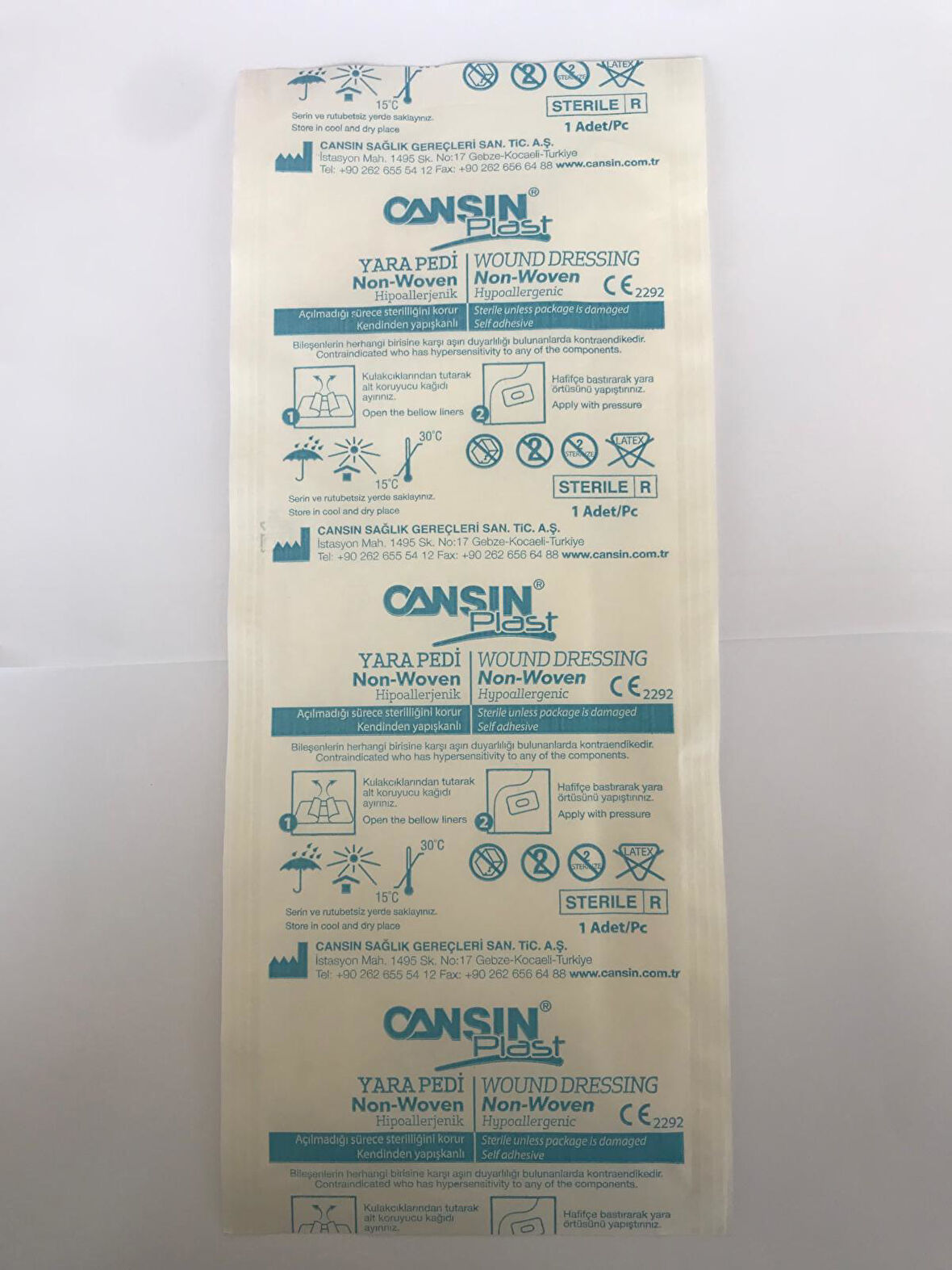 CANSINPLAST 9 CM X 25 CM NON WOVEN YARA PEDİ 505