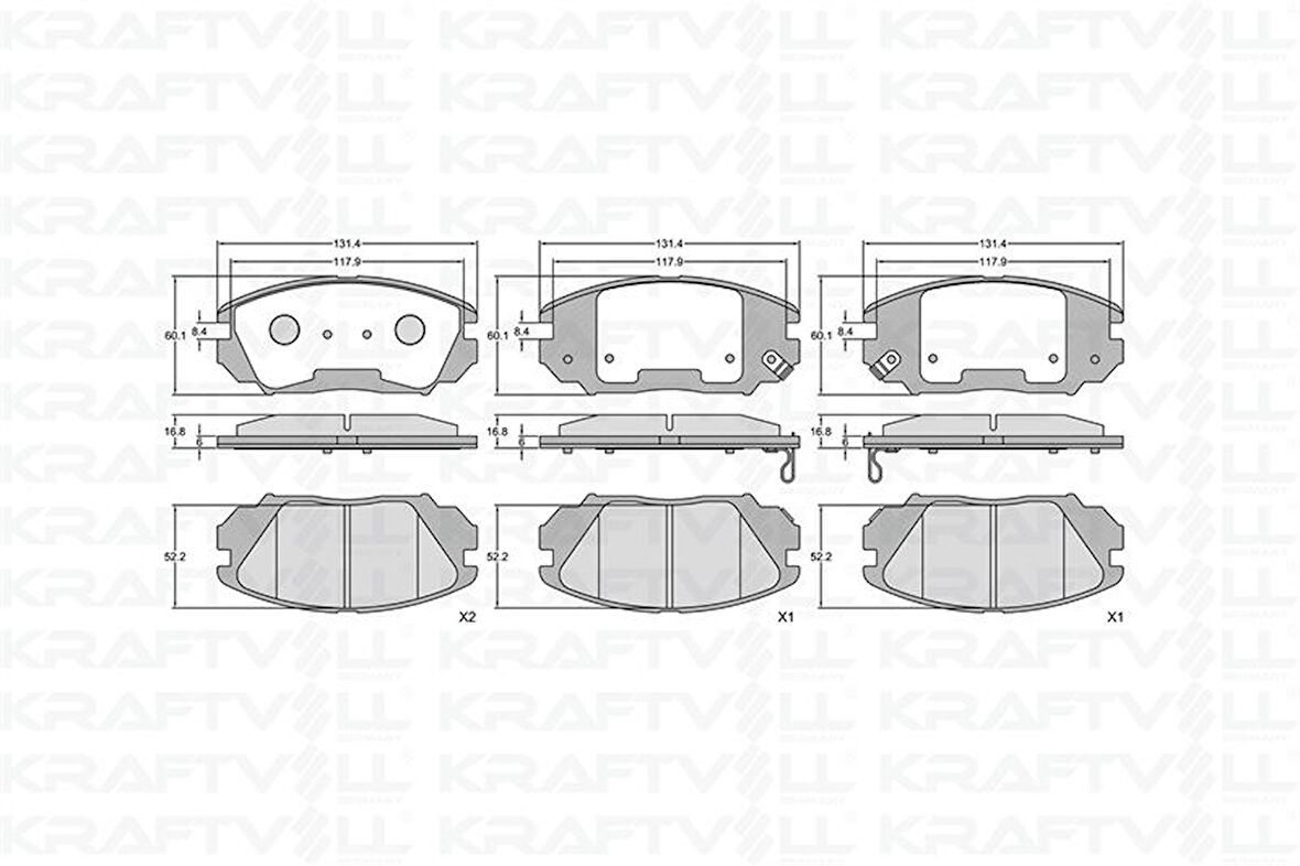 Opel Fren Balatası On İnsignia A 16" 09 > 17 - Kraftvoll 07010049