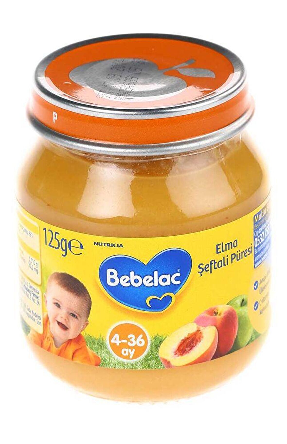 Bebelac Elma - Şeftali Prebiyotik Kavanoz Maması 125 gr