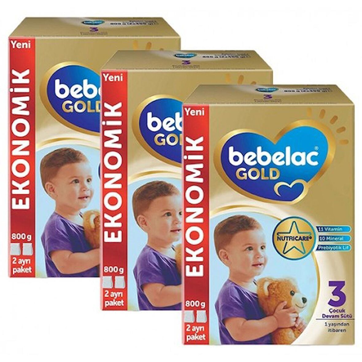 Bebelac 3 Prebiyotik Devam Sütü 3 x 800 gr