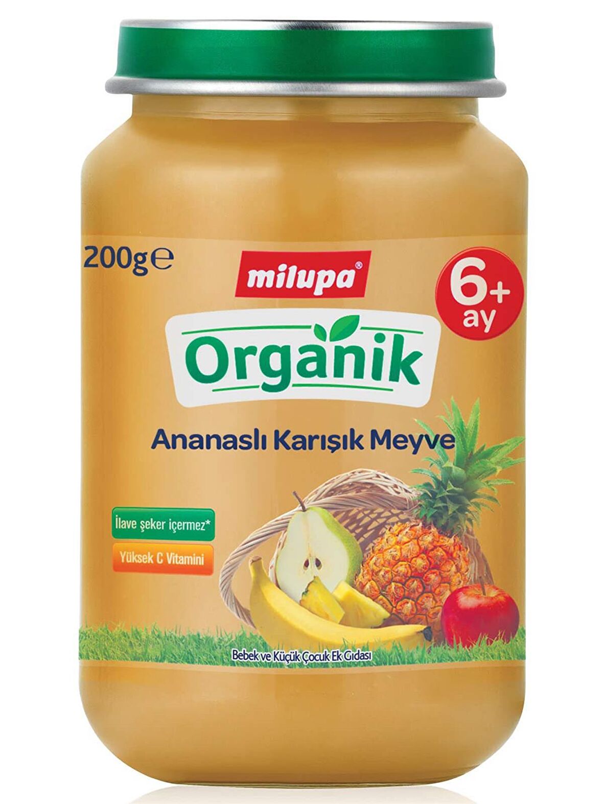 Milupa Organik Ananaslı Karışık Meyveli Kavanoz Maması 200gr