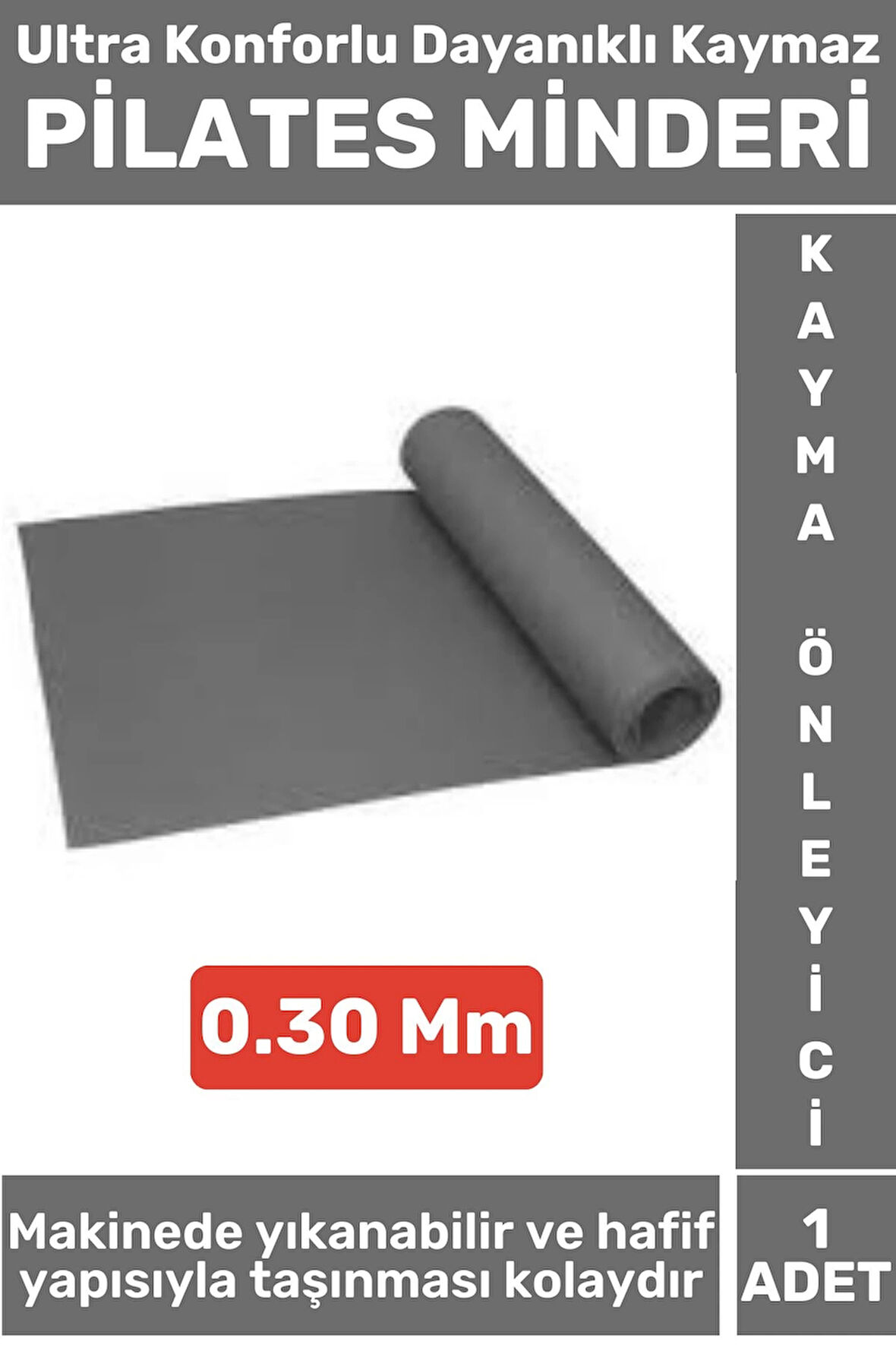 Premium Dayanıklı Konforlu Kaymaz Fitness Yoga Aerobik Meditasyon PİLATES MİNDERİ 0.30 Mm