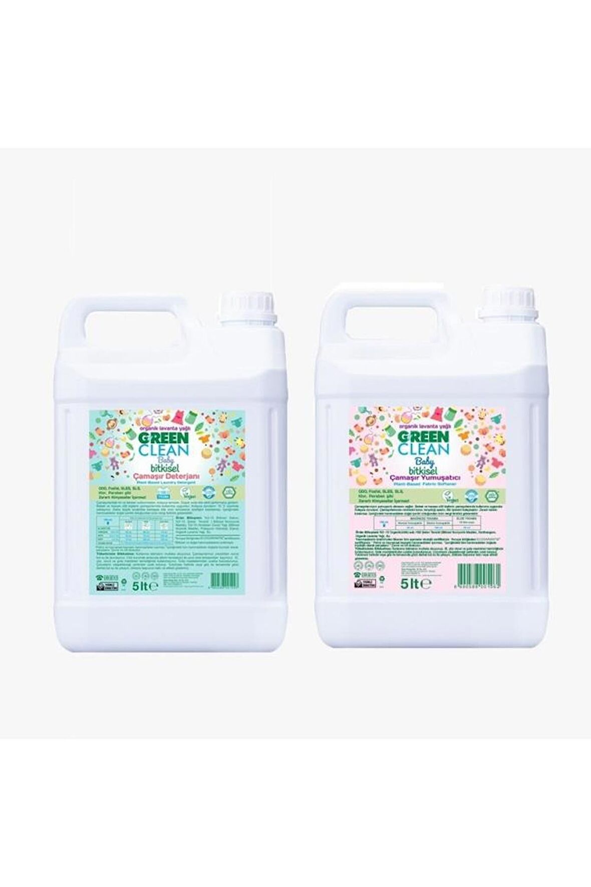 U Green Clean Baby Çamaşır Deterjanı Ve Çamaşır Yumuşatıcı 2' Li Set 5 L