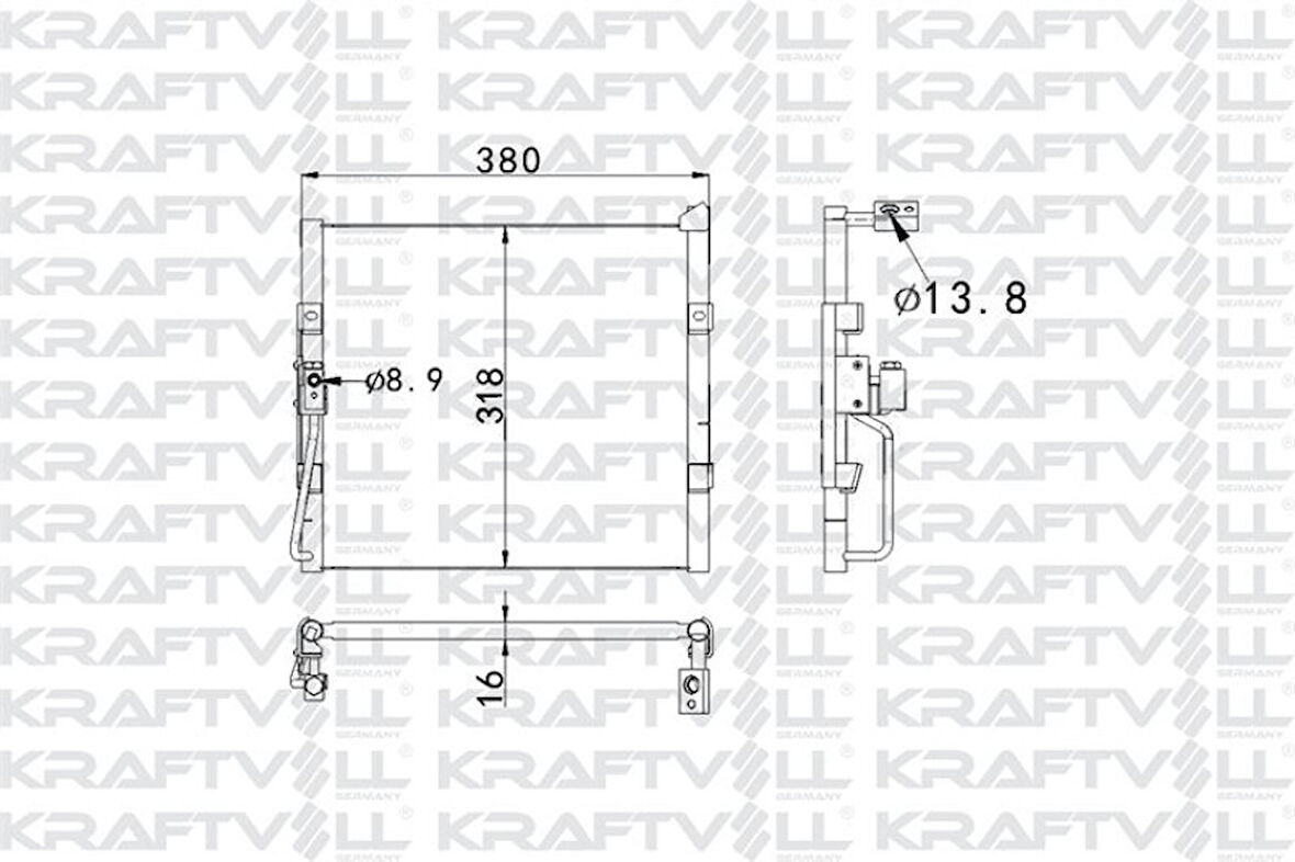 Honda Klima Radyatoru Honda CIVIC 1992 1995 (359×328×16) - Kraftvoll 08060010