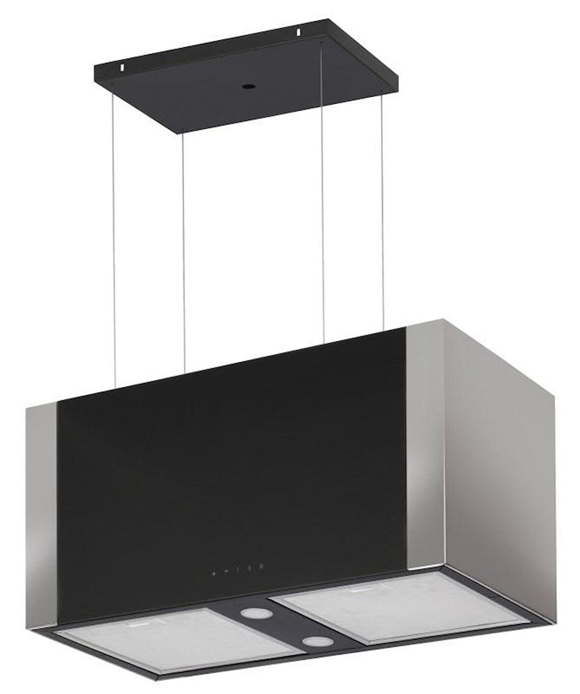 GL General GLD T60X Elegance 70 cm Ada Siyah Inox Davlumbaz