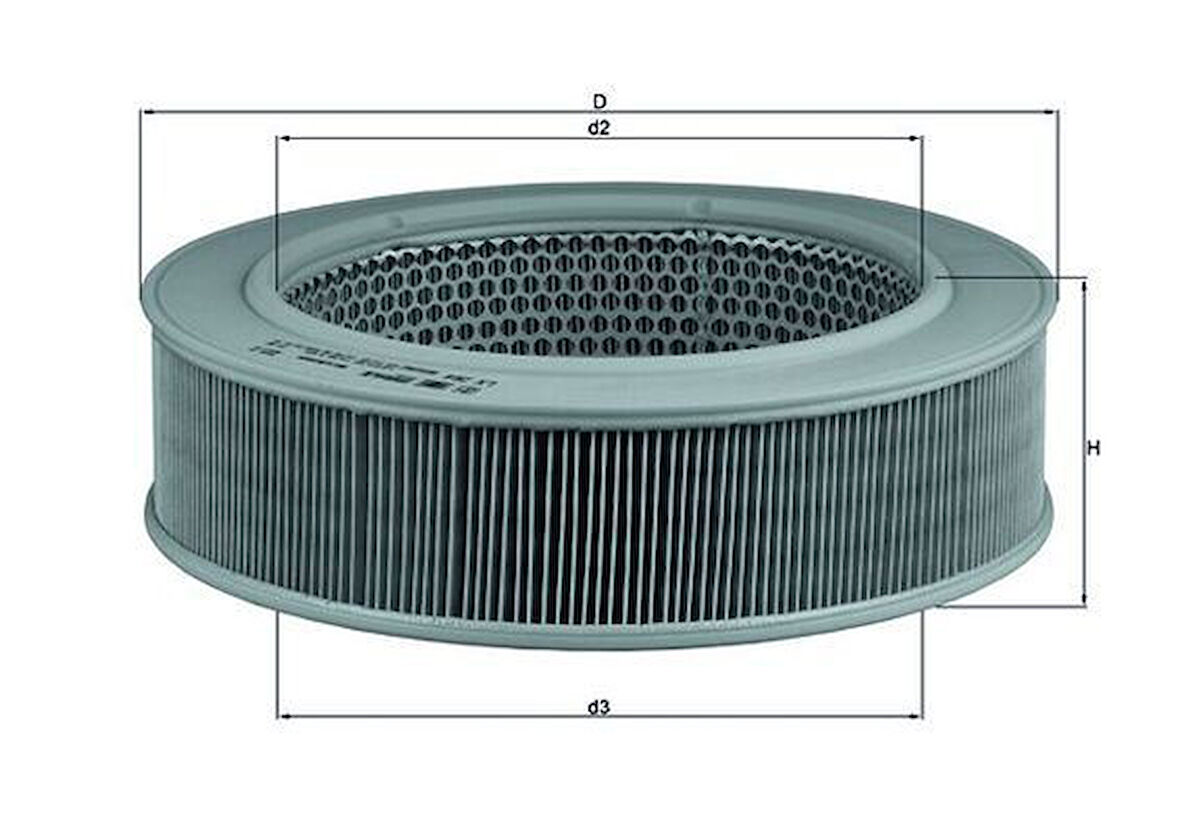 Mercedes Hava Filtresi W123 79>85 S123 79>85 T1 Bus 601 89>96 (dizel) - Mahle Lx264