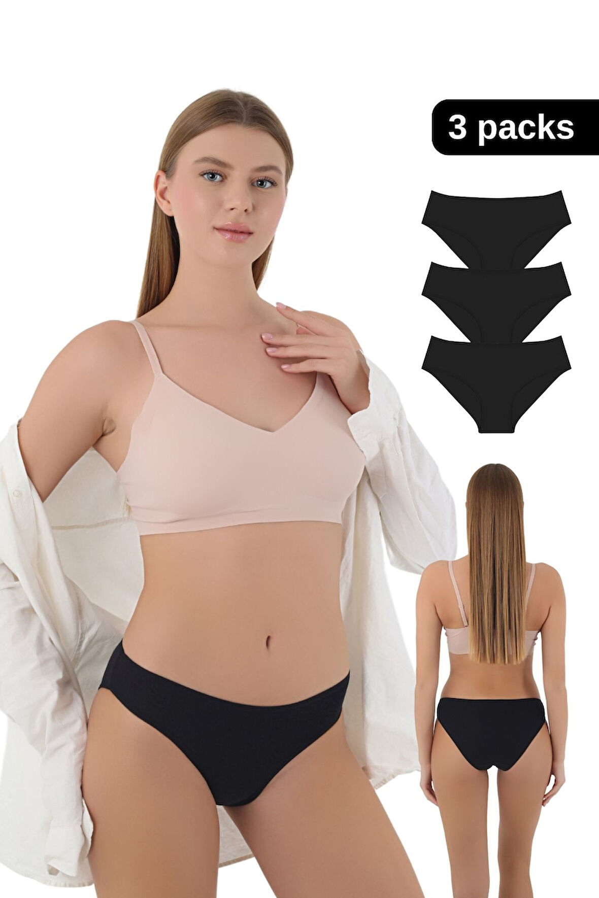 Kadın Günlük Bikini Külot  Premium Paketinde Penye Esnek Kumaş