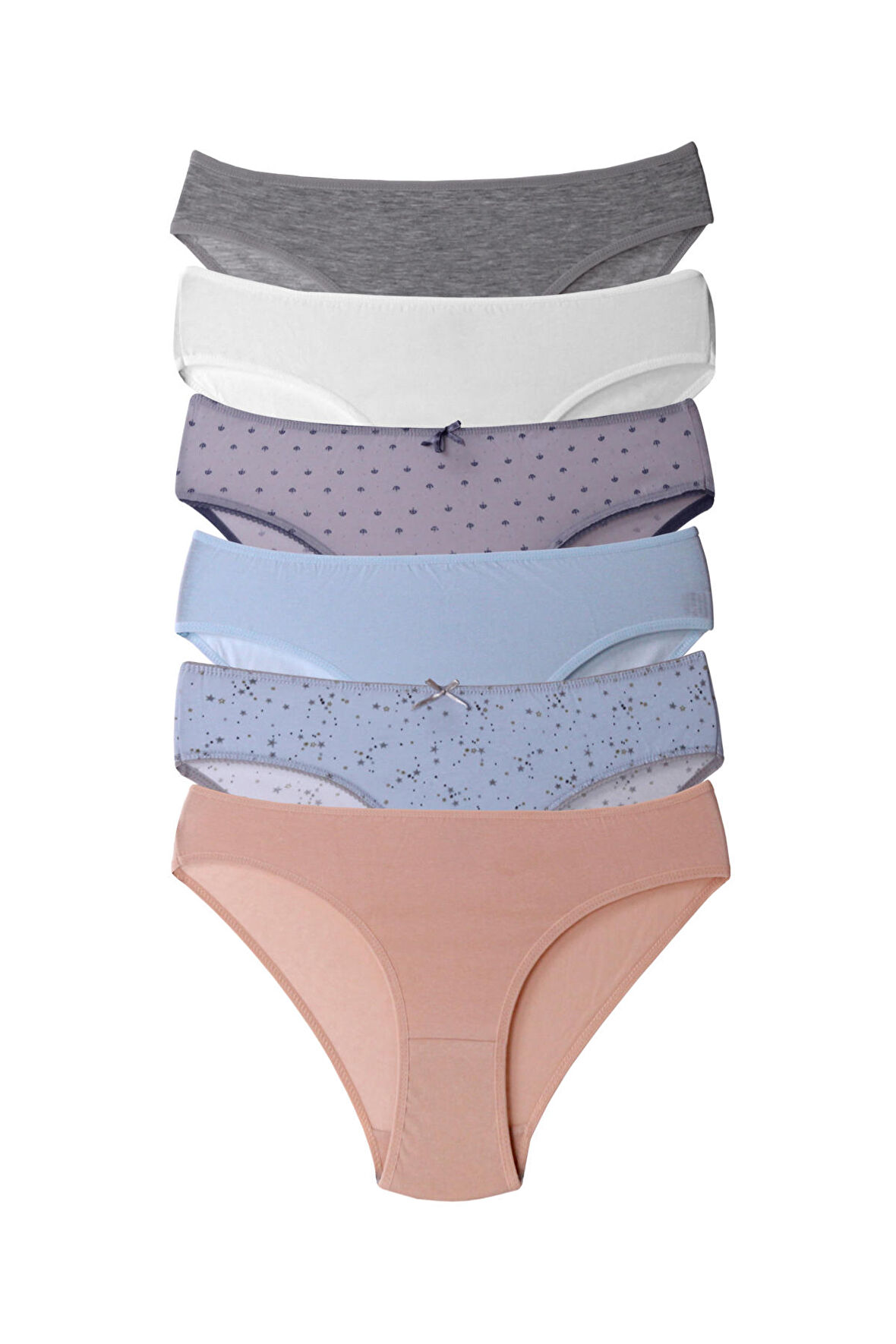 Kadın Külot Likralı Penye 6'li Paket Premium Kutulu 