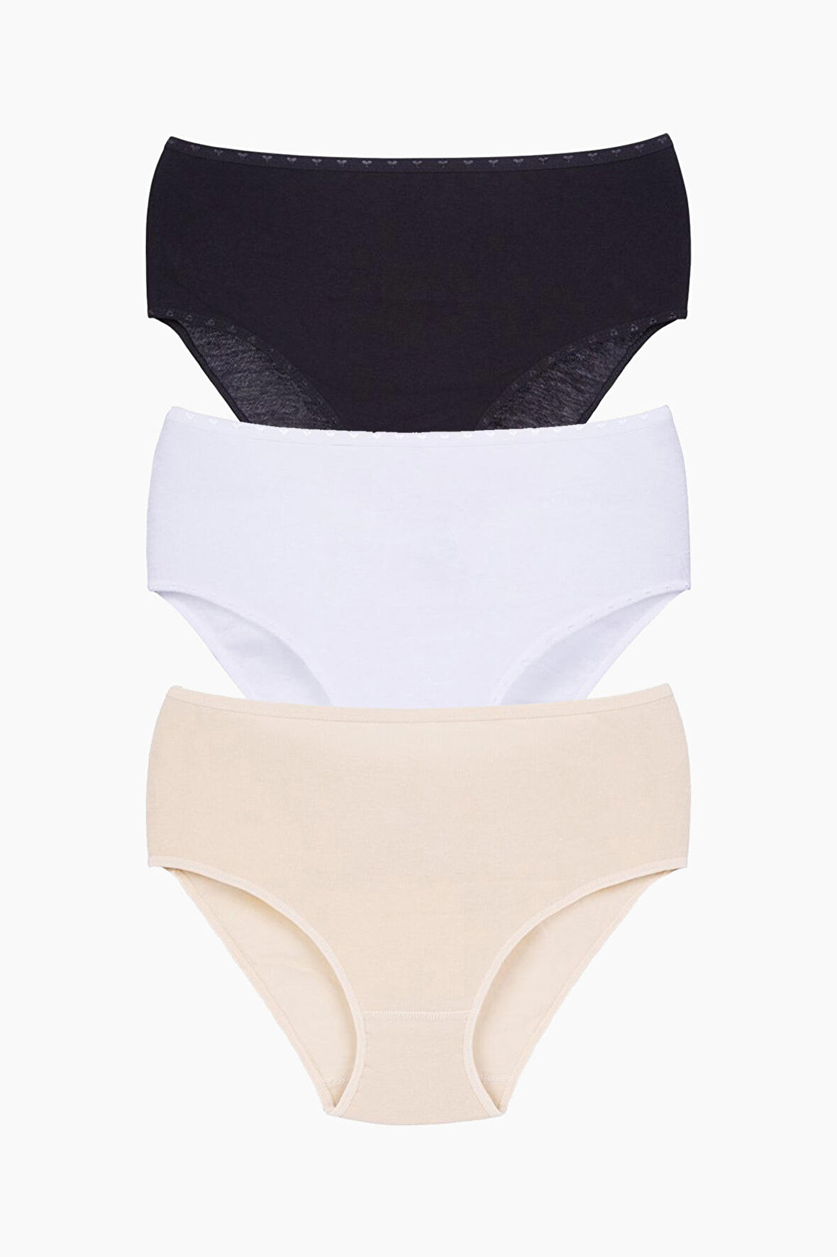 3'lü Paket Ribana Yüksek Bel Kadın Külot 