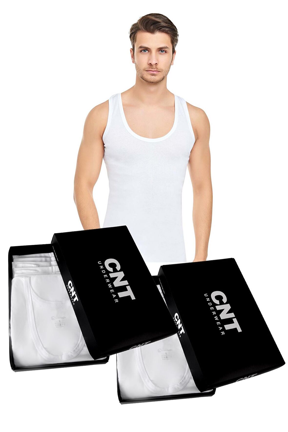 CENNETOĞLU 12 Adet %100 Pamuk Beyaz Erkek Penye Atlet EKONOMİK PAKET Yeni Yıl, Yılbaşı, Hediyelik