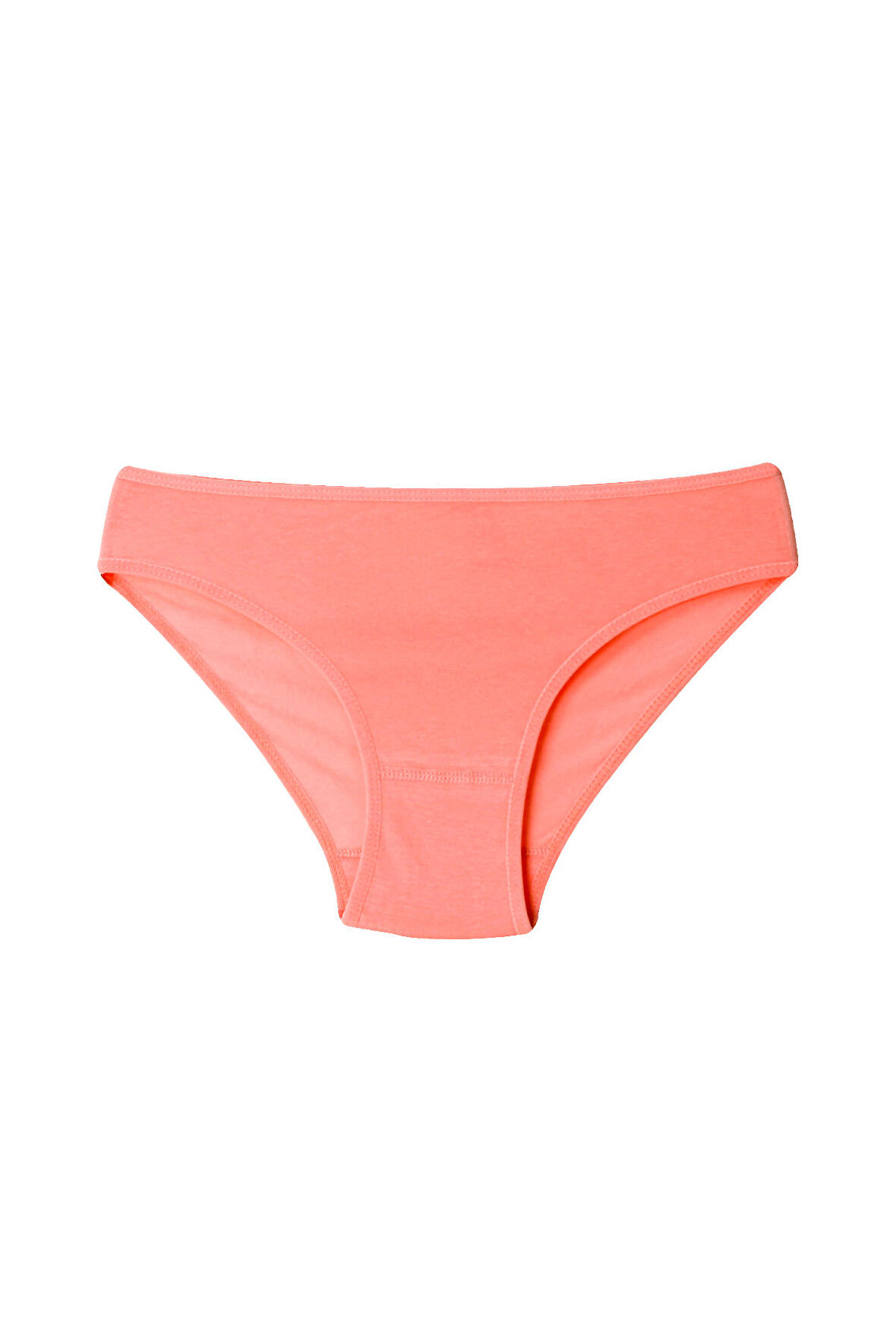 Kadın Günlük Bikini Külot Somon Rengi Penye Esnek Kumaş 