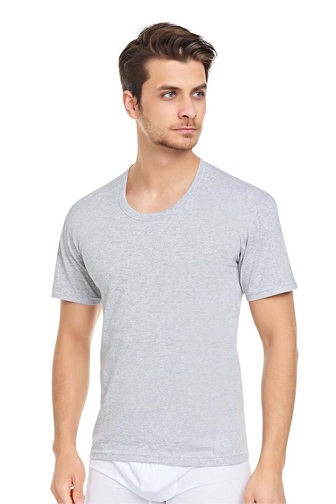 Erkek Bisiklet Yaka Penye Fanila T-Shirt