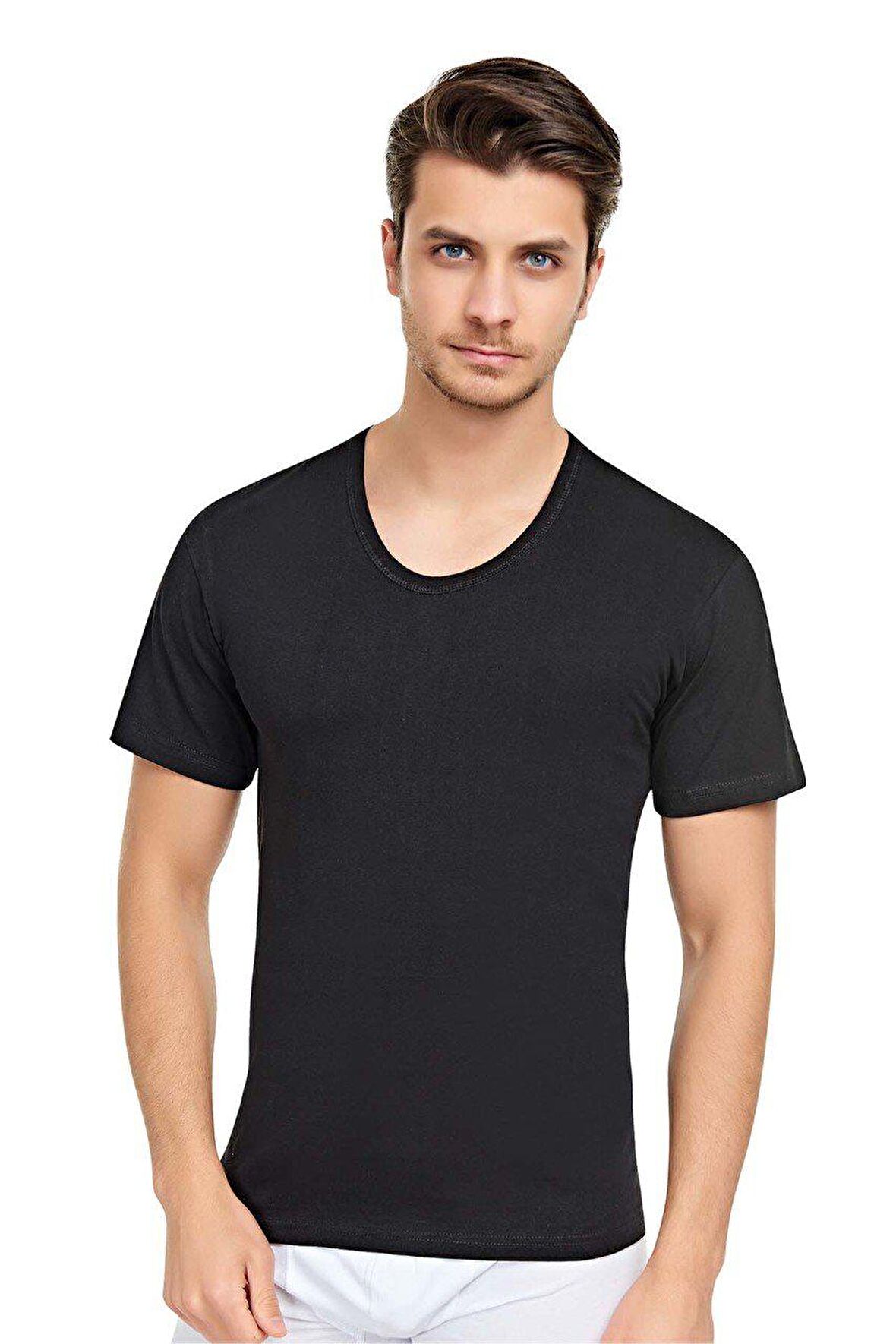 Erkek Bisiklet Yaka Penye Fanila T-Shirt
